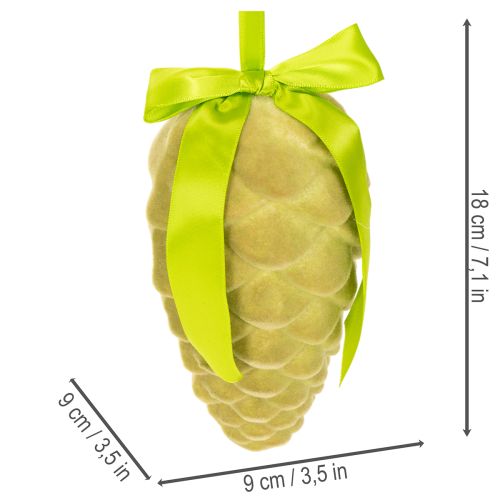 Dekorativní šišky k zavěšení, pletené šišky se stuhou a mašlí, 18 cm, 3 kusy | Floristik24.cz