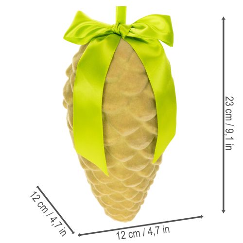Přívěsky z umělých šišek s dárkovou stuhou a mašlí, 23 cm, 3 kusy | Floristik24.cz