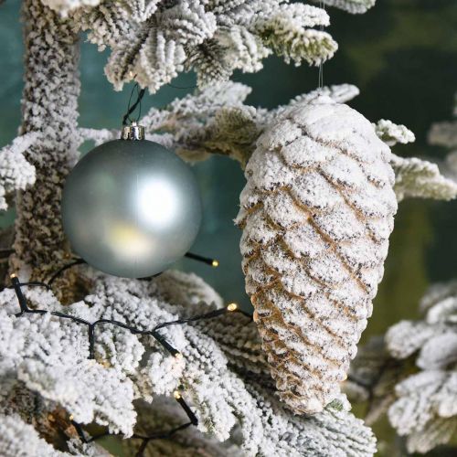 Floristik24 Velký ozdobný kužel na zavěšení Umělý sněhový kužel 23cm