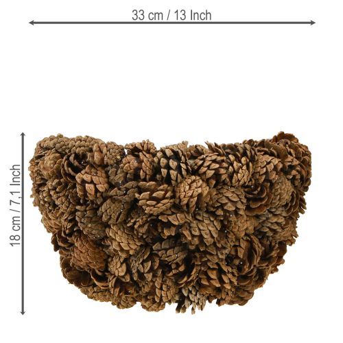 položky Rostlinný koš z šišek, přírodní, borové šišky Ø33cm V17cm
