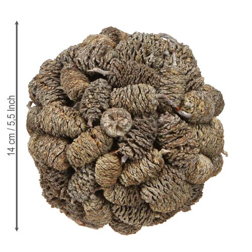 položky Kuželová koule k zavěšení olšových šišek, bíle natřená, 12 cm