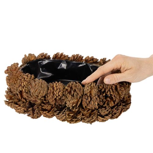 Oválný květináč z borovicových šišek, 30 cm | Floristik24.cz