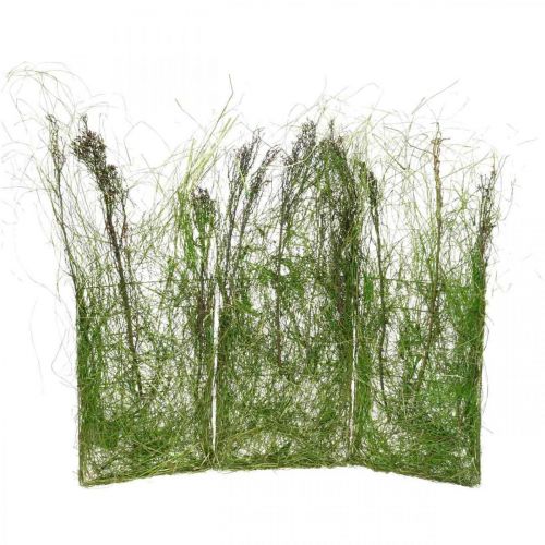 Floristik24 Dekorace z trávy na stojánek s větvemi Zelená dekorace na okno 105x50cm