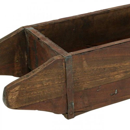 položky Vintage dřevěný truhlík, květináč ve tvaru cihly, dřevo 42×14,5 cm