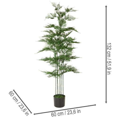Umělý bambusový strom, zelený, 132 cm, pokojová rostlina | Floristik24.cz