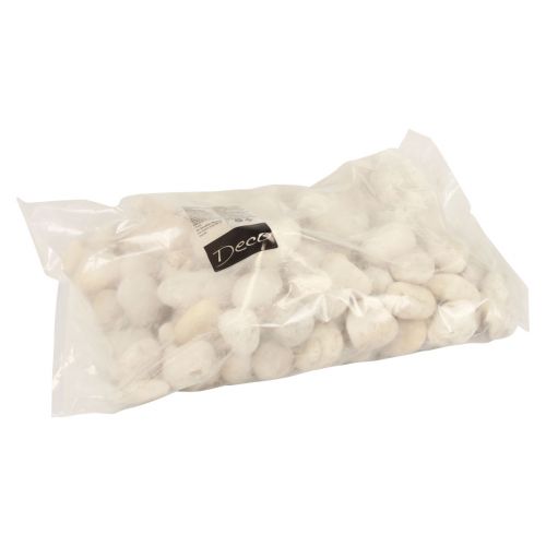 položky Dekorační kamínky říční oblázky dekorativní kamínky bílé 2cm - 5,5cm 5kg