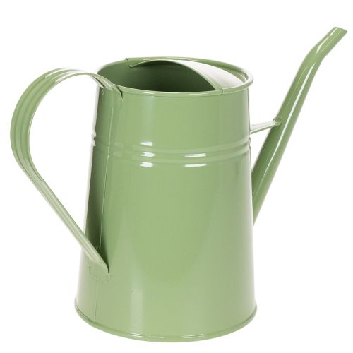 Vintage kovová konvice na zalévání do interiéru, mátově zelená, 1,7 l, dekorativní váza, retro design, V 23 cm | Floristik24.cz