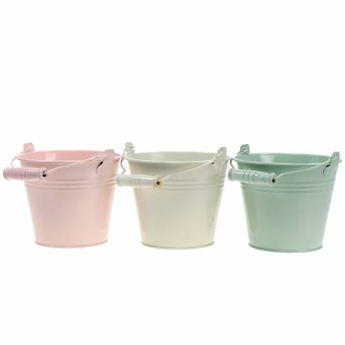 Zinkové vědro sortiment pastelové barvy Ø12cm V10cm 8ks