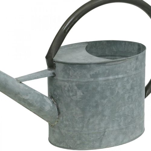 položky Kovová konev, zahradní dekorace vintage vzhled stříbrnošedá L53cm H29cm