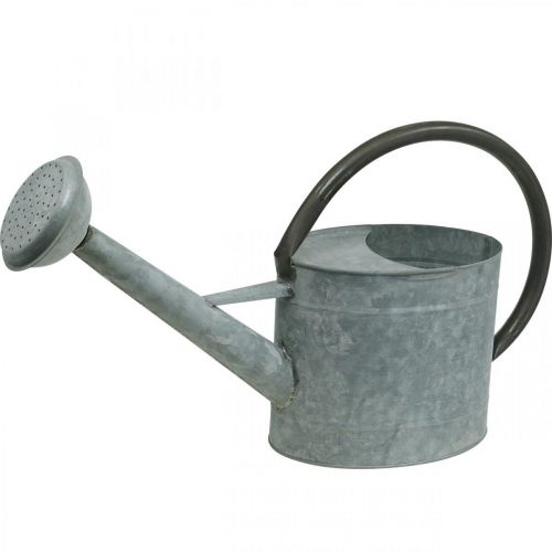 položky Kovová konev, zahradní dekorace vintage vzhled stříbrnošedá L53cm H29cm