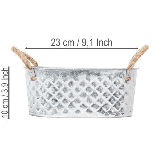 Zinková miska oválná 23cm x 12cm V10,5cm | Floristik24.cz