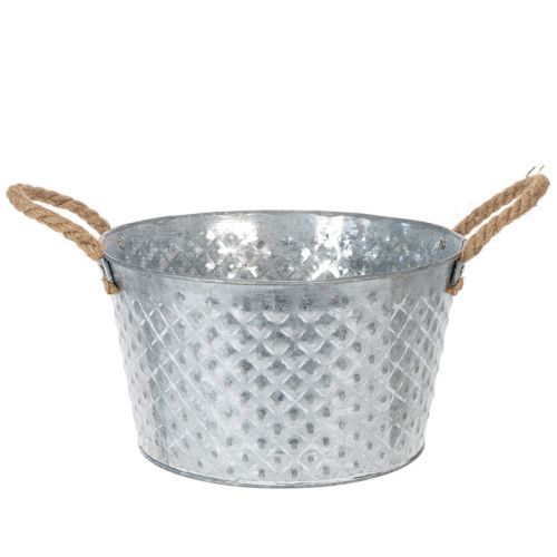 Kulatá zinková miska s lanovými úchyty Ø28cm V16cm nakoupit | Floristik24.cz