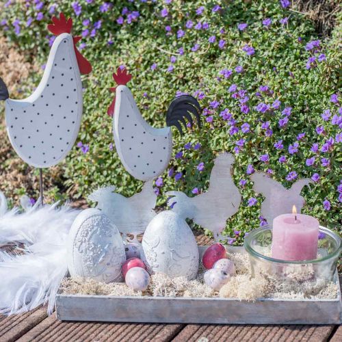 Floristik24 Zinková miska s kuřaty 30cm x 12cm H15,5cm