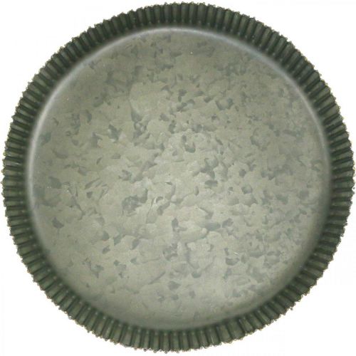 Floristik24 Dekorativní talíř zinkový talíř kovový talíř antracitově zlatý Ø28cm