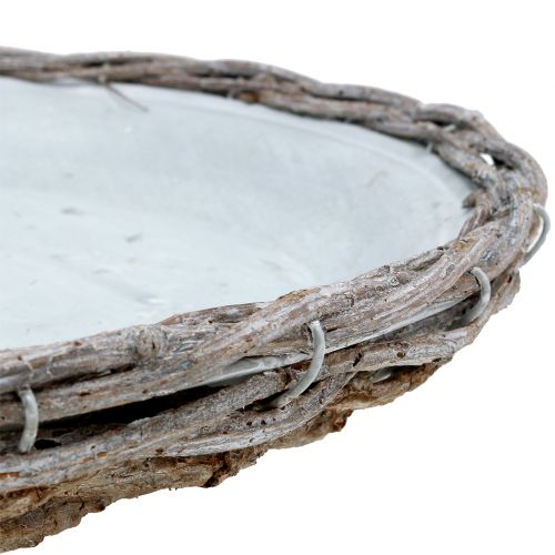 položky Zinkový talíř s větvemi šedý praný Ø33,5cm