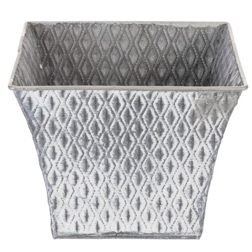 Zinkový hrnec s diamantovým vzorem, V15 cm | Floristik24.cz