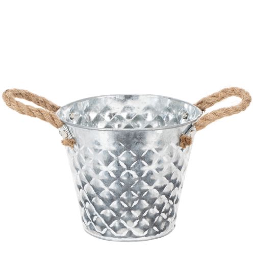Zinkový hrnec s lanovými úchyty Ø14,5 cm V13 cm