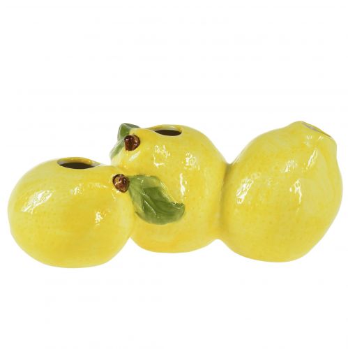 položky Citronová dekorativní váza keramická 3 otvory 21,5x11x8cm