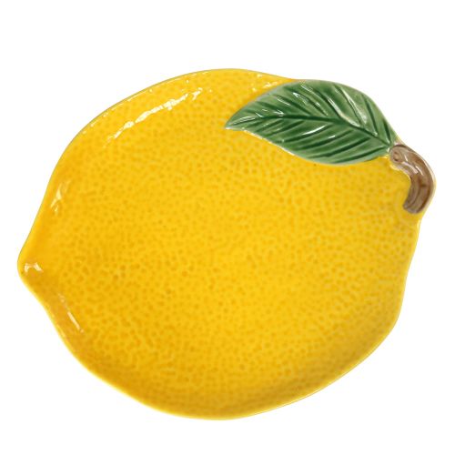 Floristik24 Citronový talíř dekorativní talíř keramický citronově žlutý 20×16cm