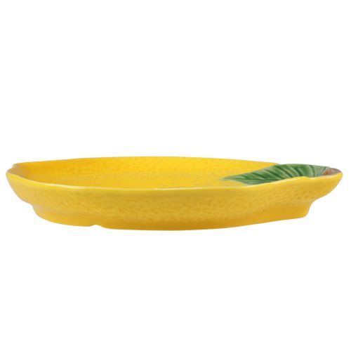 Floristik24 Citronový talíř dekorativní talíř keramický citronově žlutý 20×16cm