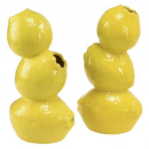 položky Citronová váza váza na květiny žlutá letní dekorace keramická V20cm