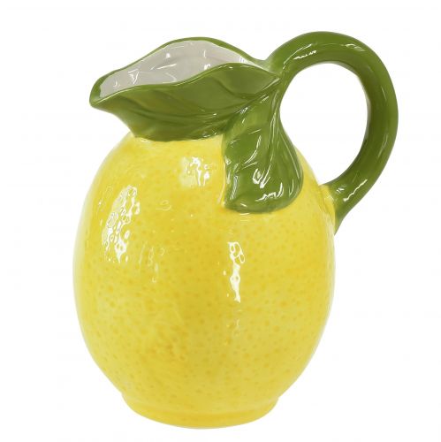 Citronová váza keramická dekorativní džbán citrónově žlutá V18,5cm
