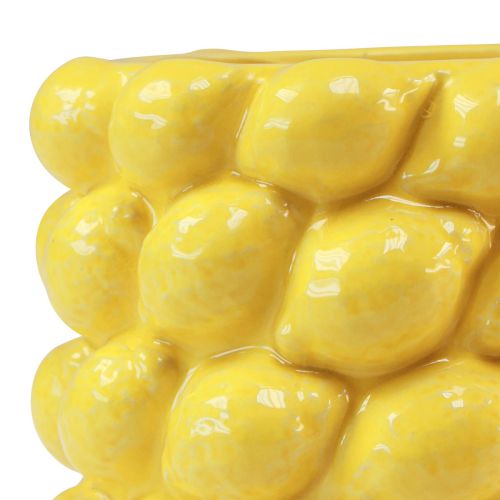 Floristik24 Citronová váza keramický květináč citronově žlutá Ø17cm V15cm