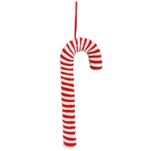 položky Dekorace cukrové tyčinky Vánoce červený bílý fleece H22cm 6 ks