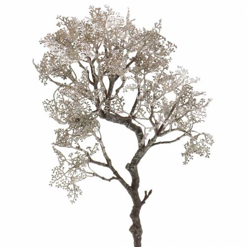Deco větev růžově zlatá metalíza 62cm