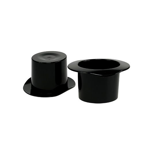 položky Dekorační válec černý, Silvestr, klobouk jako květináč V5,5cm 12 kusů