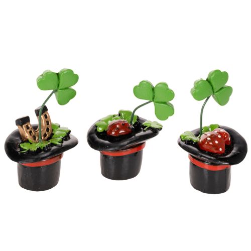 Jetel pro štěstí a brouk v cylindru, 7 cm, 3 kusy