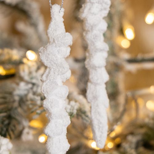 položky Dekorace rampouchů zasněžená vánoční ozdoba na stromeček 14cm 4 kusy