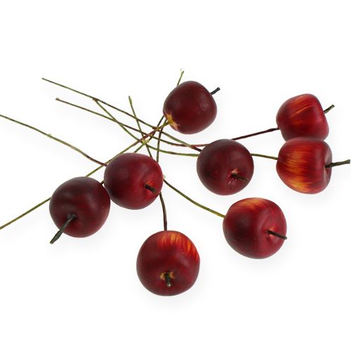 Floristik24 Mini jablíčka na drátě 2cm 48 ks