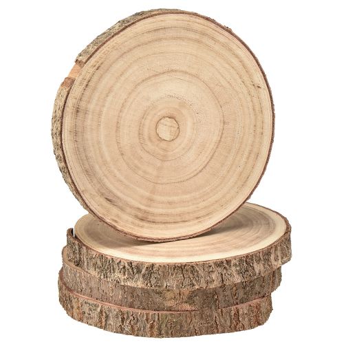 Floristik24 Kotouč na stromeček Paulownia dřevěná dekorace přírodní Ø17-21cm 4 ks