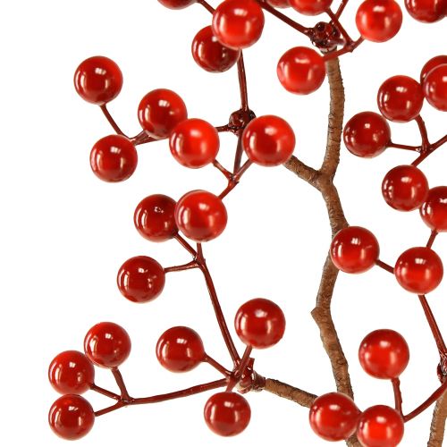 Floristik24 Bobule větev umělé červené bobule dekorace větvička L50cm 2 kusy
