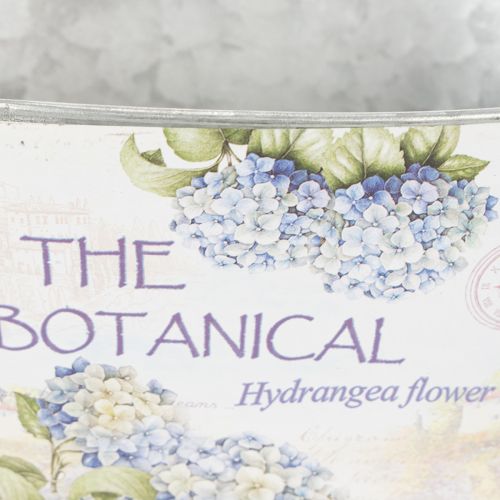 položky Květinová mísa s uchy, vzor hortenzie, kovová, 26×13×14,5 cm