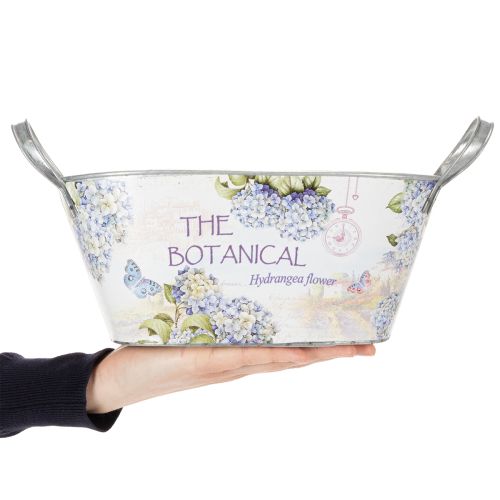 položky Oválná kovová květinová mísa s uchy, pro hortenzie, 32×15×15 cm