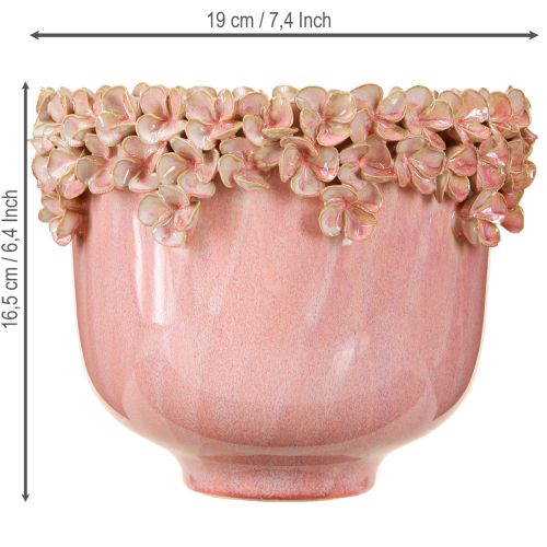 položky Keramický květináč s okrajem květu růžový Ø19cm V16,5cm