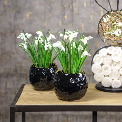 položky Květináč Keramický květináč Egg Black Rostlin Black Ø12cm 2ks