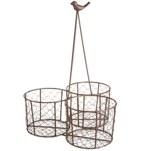 položky Květináč keramický síťovaný koš kovový hnědý Ø30cm V11,5cm