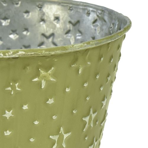 položky Květináč kovový květináč hvězdy zelená stříbrná Ø16cm