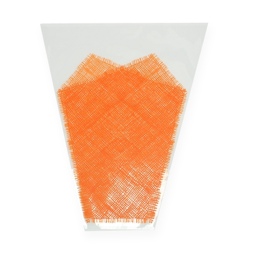 Floristik24 Květinová taška jutový vzor oranžová L40cm B12-30 50ks