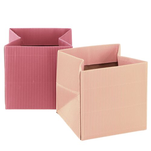 Floristik24 Květináč květinová taška růžová lososová 12cmx12cm 6 ks