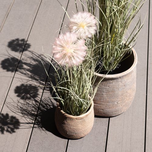 Floristik24 Boho květináč pletený vzor květináč keramický Ø12cm V14cm 2ks