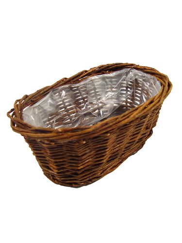Floristik24 Košík na chleba cca 25cm oválný neloupaný