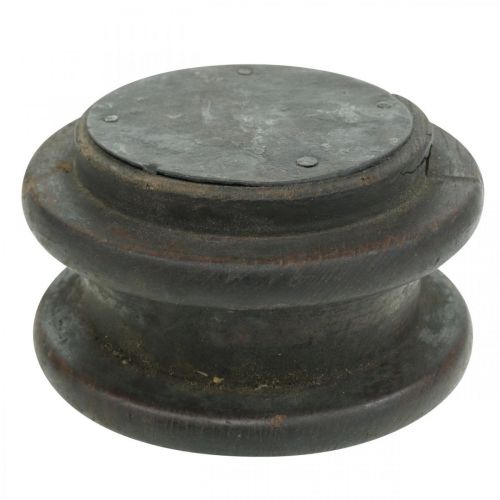 Floristik24 Svícen, průmyslový design, ozdobná kladka, dekorace na stůl, vintage vzhled Ø10-10,5cm