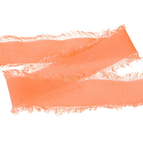 položky Šifonová stuha oranžová pastelová látková stuha s třásněmi 40mm 15m