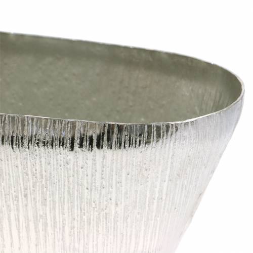 Floristik24 Ozdobný hrnec oválný stříbrný 40cm x 13cm H13cm
