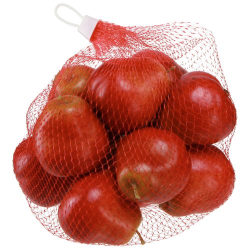položky Dekorativní hrušky, ozdobné ovoce, červené, v síťce, Ø5,5cm, V6,5cm, 12 kusů