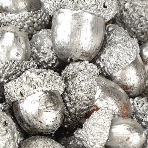 položky Dekorativní žaludy stříbrné, adventní dekorace, přírodní podzimní plody, venkovský dům Ø1,5 – 2,5 cm D1,5 – 3 cm 300 g
